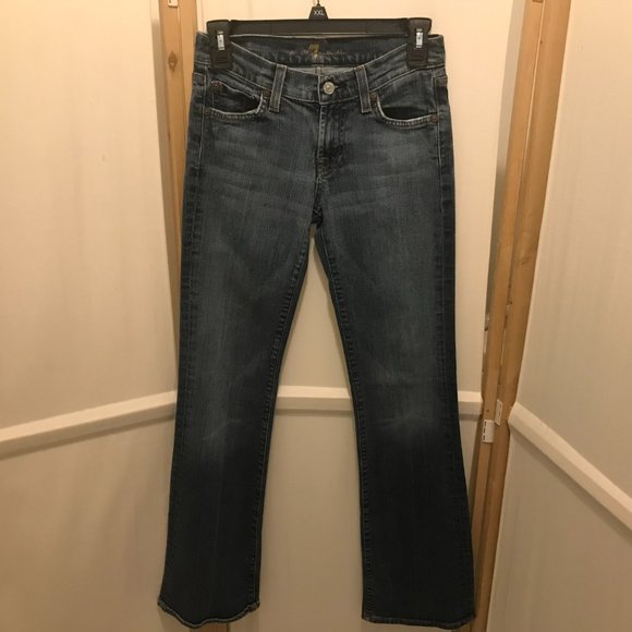 7 For All Mankind Women's Blue Boot Cut Jeans - Picture 1 of 8